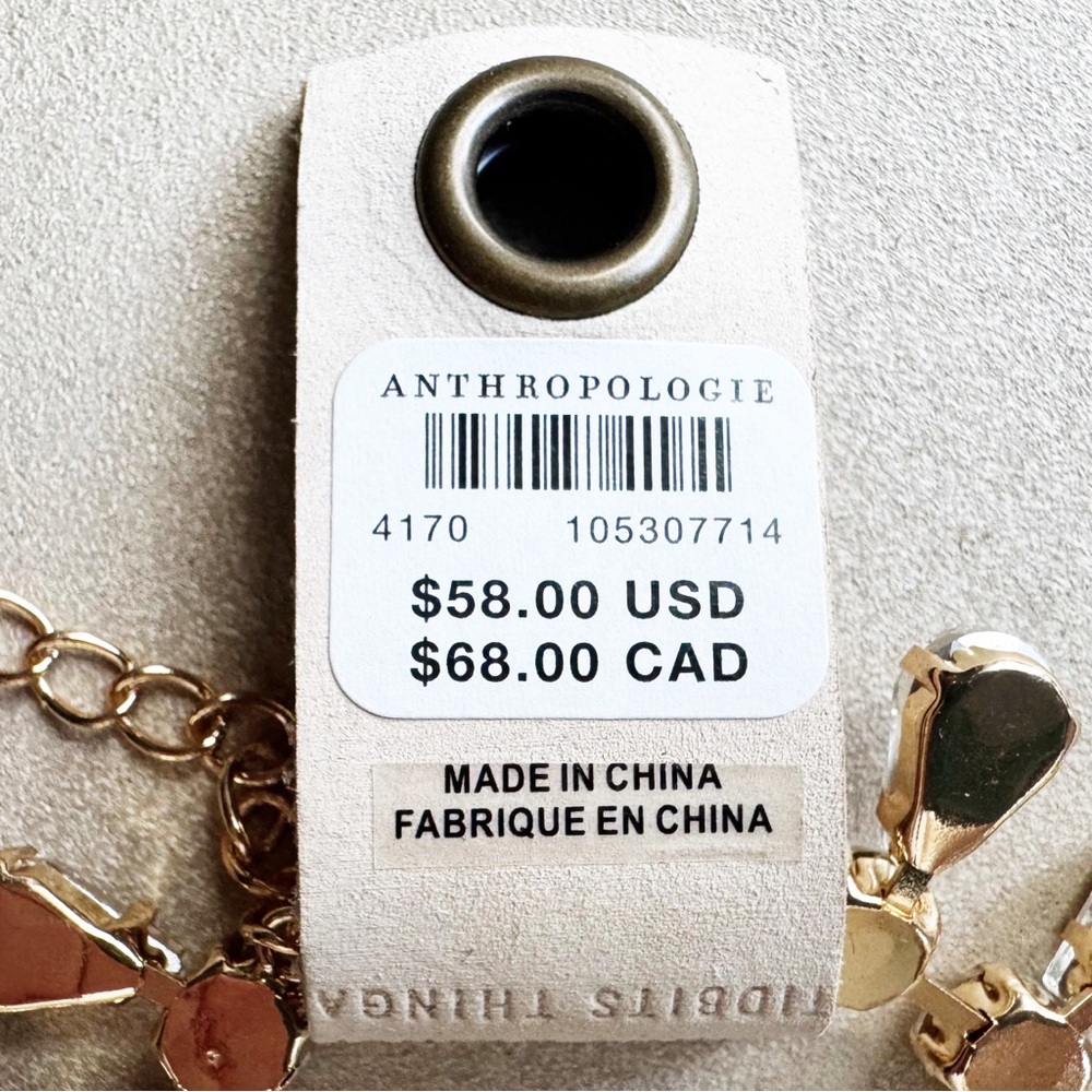 Anthropologie Clear Rhinestone Teardrop Necklace - Picture 12 of 16